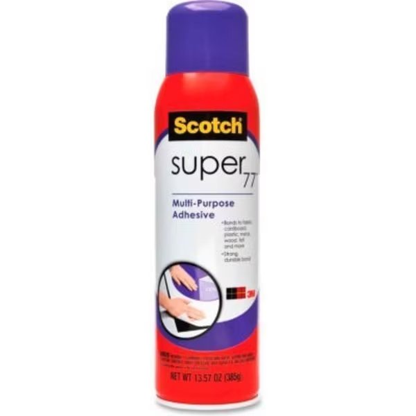 Multipurpose Adhesive Spray, Aerosol, 16.75 oz, Clear, 3M, Mfr#: 77L